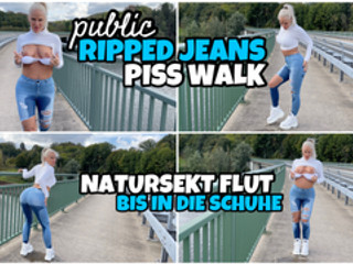 Public JEANS PISS Walk | NS Flut bis in die Schuhe