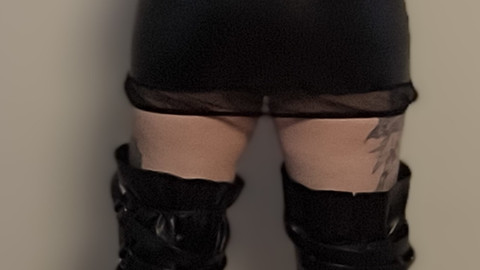 Lack,Leder,hohe Stiefel
