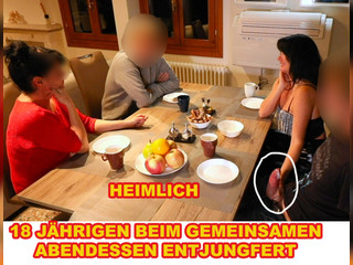 18 Jährigen beim gemeinsamen Abendessen entjungfert