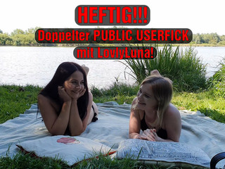 HEFTIG!!! Doppelter PUBLIC USERFICK mit LovlyLuna!