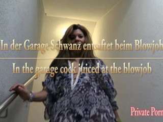 In der Garage Schwanz entsaftet beim Blowjob