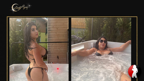 Geldherrin im Whirlpool Lady Ayse im Leder-Bikini
