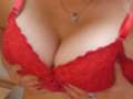 Red bra and getting naked, playing with my p***y