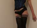 Blue Basque wrapped around my perfect figure