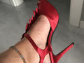 roter Satin-Stilettoabsatz👅👅👅👅💦💦💦💦