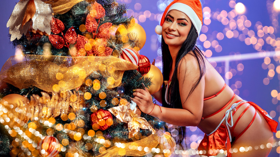 Sexy Latina zu Weihnachten