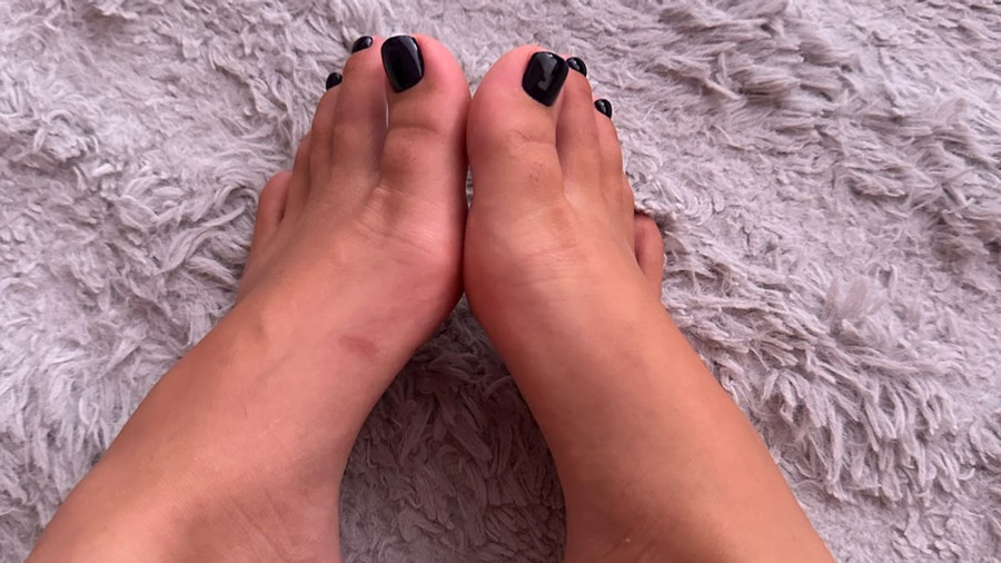 Feet with pedicure