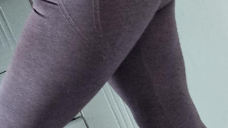 Ass in nylon and leggings