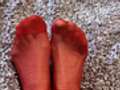 Foot pictures with and without nylons