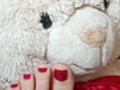Neue Nägel in Lila mit Teddybär