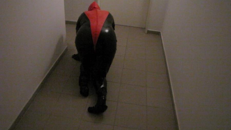 Petplay im Latexanzug...