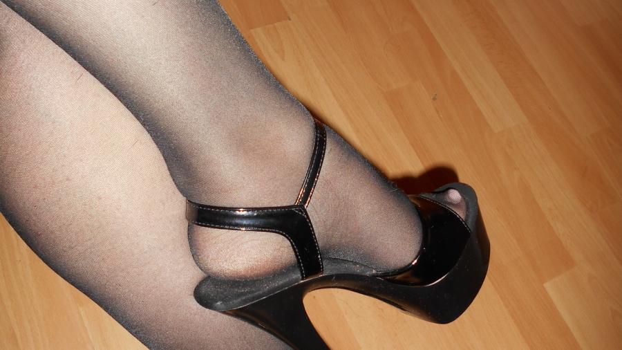 at night in high heels