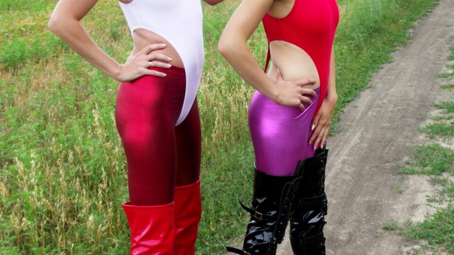 Mit Christina in Spandex und Stiefeln