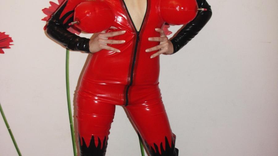 Christina in Latex Torpedo Catsuit