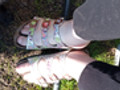 Abgetragene Birkenstock-Schuhe