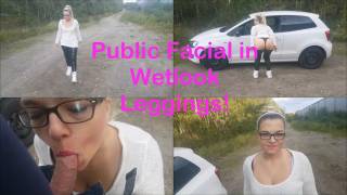 Public Facial in Wetlook Leggings!