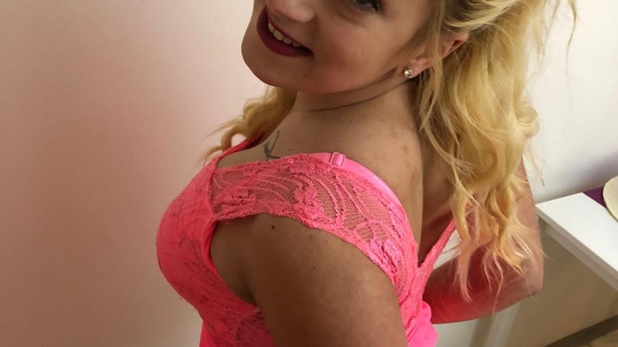 Sexy in pink lingerie, so I`m innocent like an angel