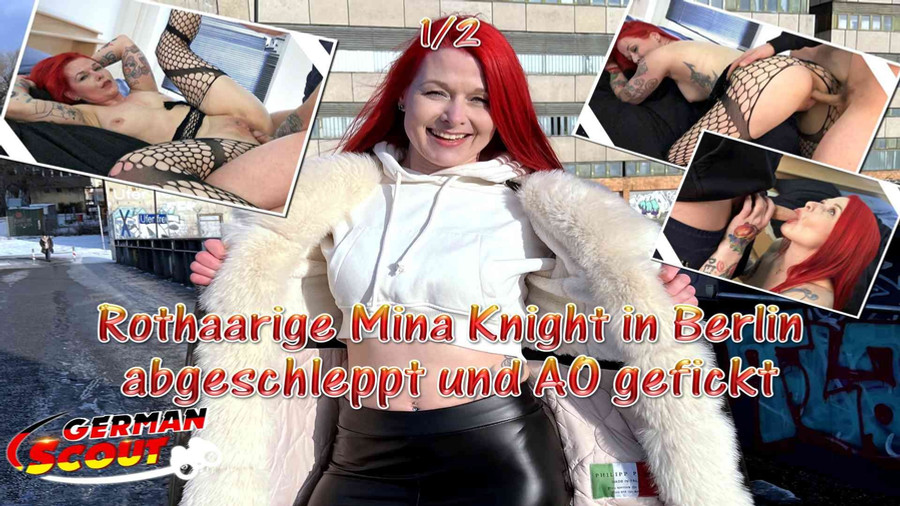 Rothaarige Mina Knight in Berlin abgeschleppt und AO gefickt 1